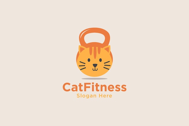 Vector de elemento de plantilla de diseño de logotipo de Cat Fitness adecuado para vector de niños de negocios de fitness