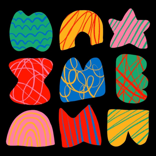 Vector de elementos abstractos dibujados a mano