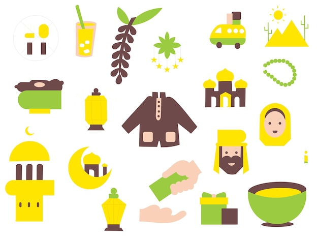 Vector de elementos de conjunto de Ramadhan