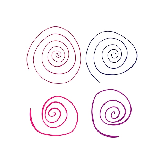 Vector de elementos de conjuntos espirales de color
