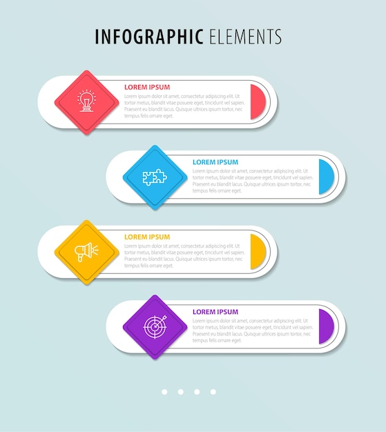 Vector de elementos de diseño de infografía empresarial colorido vector