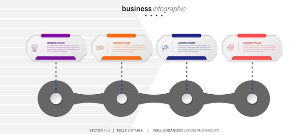 Vector de elementos de diseño de infografía empresarial colorido vector