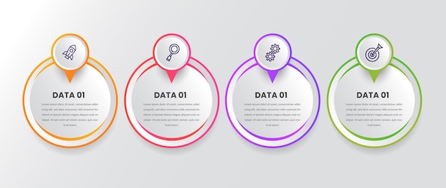 Vector de elementos de diseño infográfico de negocios coloridos