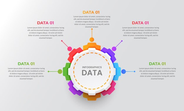 Vector de elementos de diseño infográfico de negocios coloridos