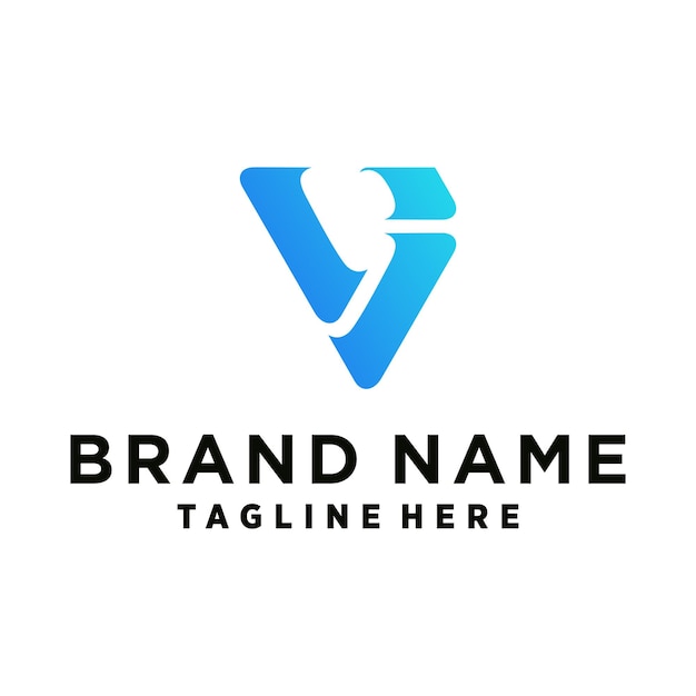 Vector de elementos de diseño del logotipo de la letra V con concepto moderno