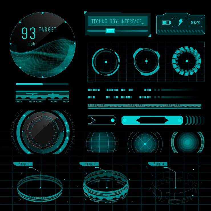 Vector vector de elementos de diseño de plantilla de interfaz de tecnología de velocidad