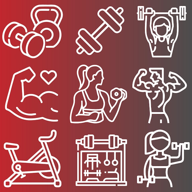 Vector de elementos del logotipo del gimnasio