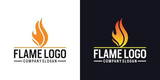 Vector de elementos de logotipo de llamas o energía de fuego abstracto