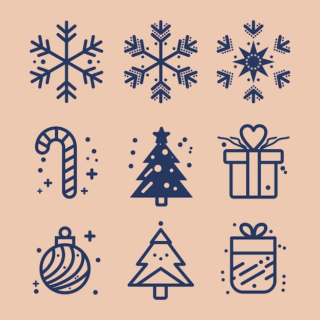 Vector de elementos del logotipo de Navidad
