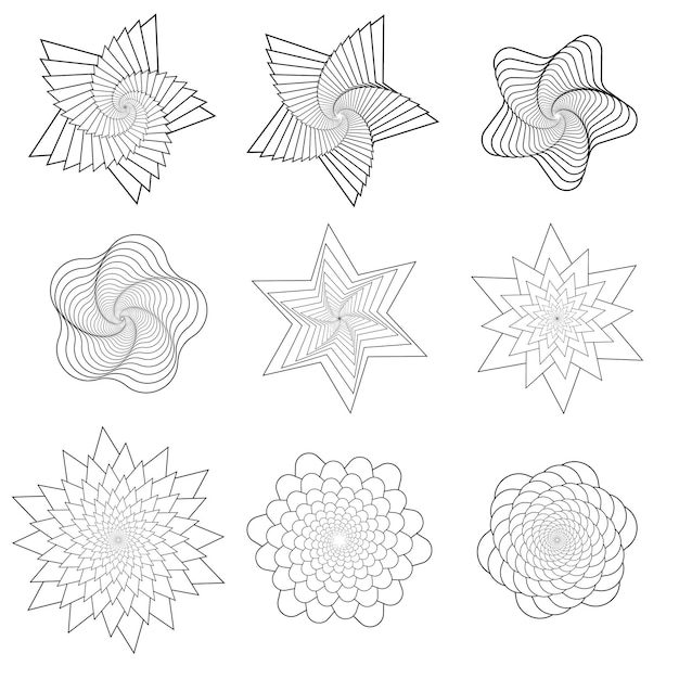 Vector de elementos de mandala floral