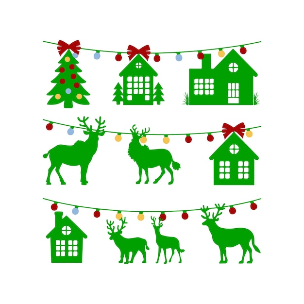 Vector de los elementos de Navidad