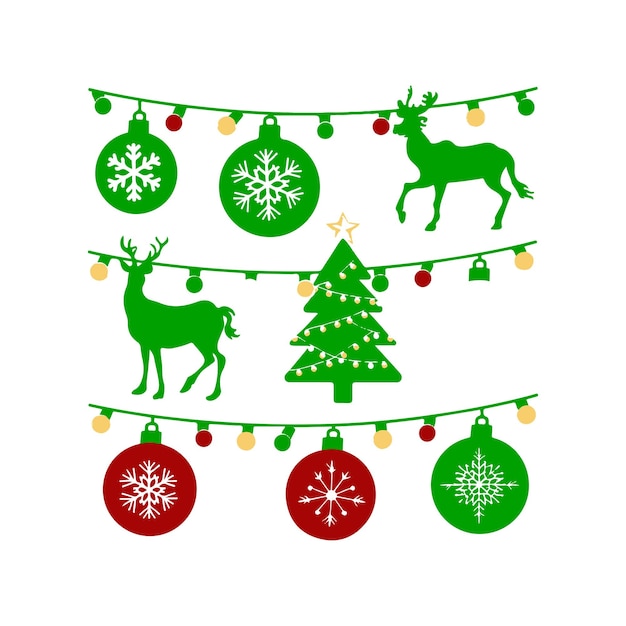 Vector de los elementos de Navidad