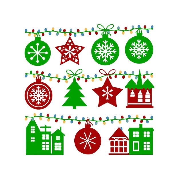 Vector de los elementos de Navidad