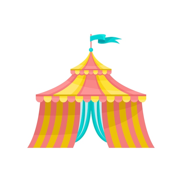 El vector de elementos del parque de atracciones de la tienda de circo Ilustración aislada sobre un fondo blanco