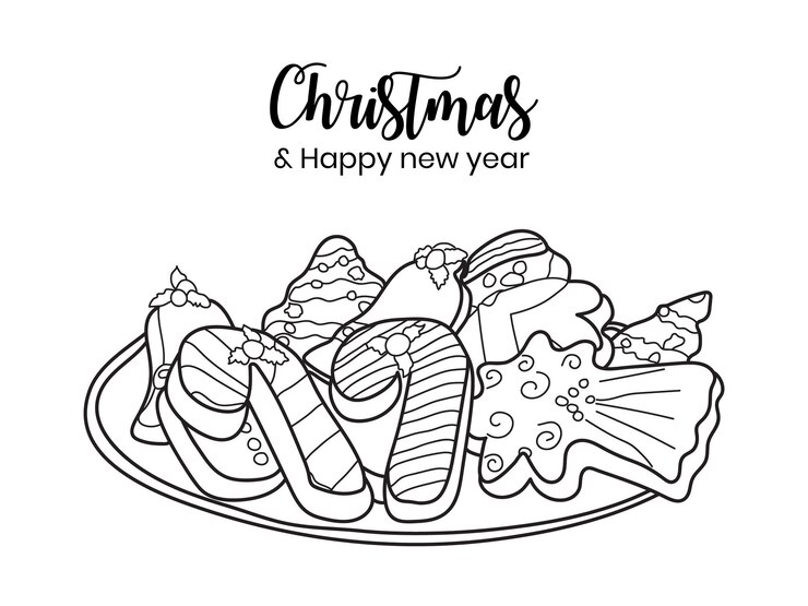 Vector de elementos de regalos de Navidad realistas dibujados a mano