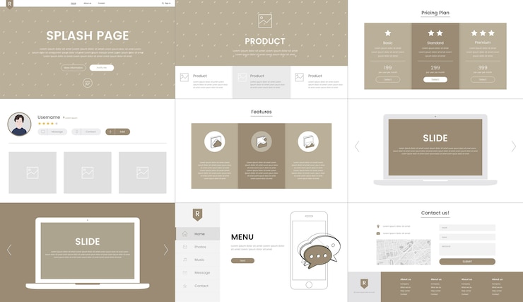 Vector vector de elementos del sitio web para diseño web