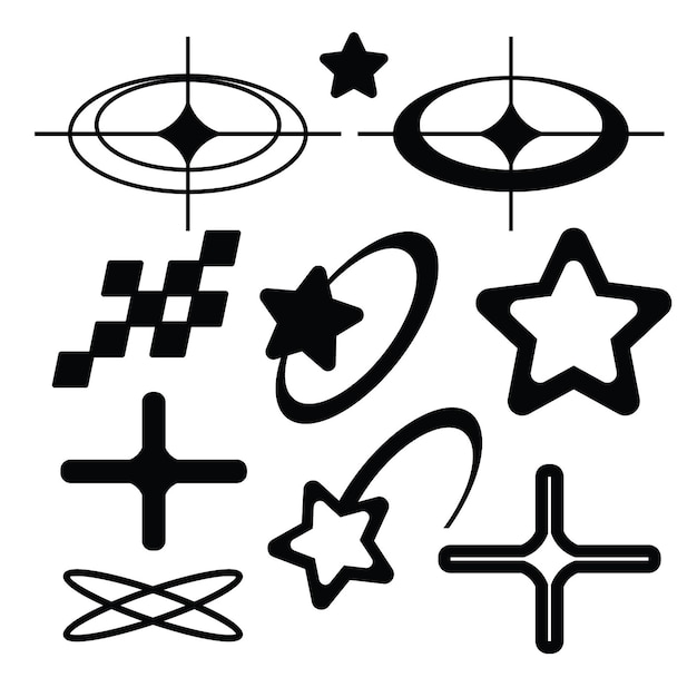 VECTOR ELEMENTS ASSETS Y2K Ilustración VECTOR Medios sociales (véase también el cuadro siguiente)
