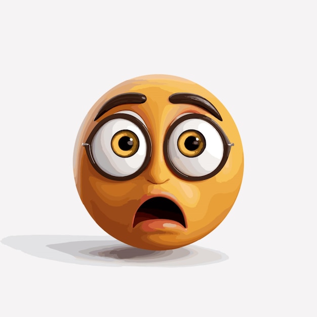 Vector de emoji de cara confundido en fondo blanco