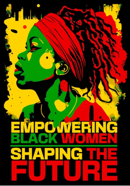 Vector vector empoderando a las mujeres negras, dando forma al futuro