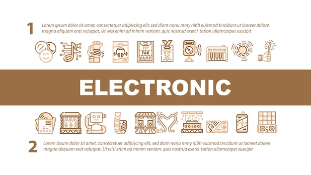Vector de encabezado de aterrizaje de música electrónica de baile
