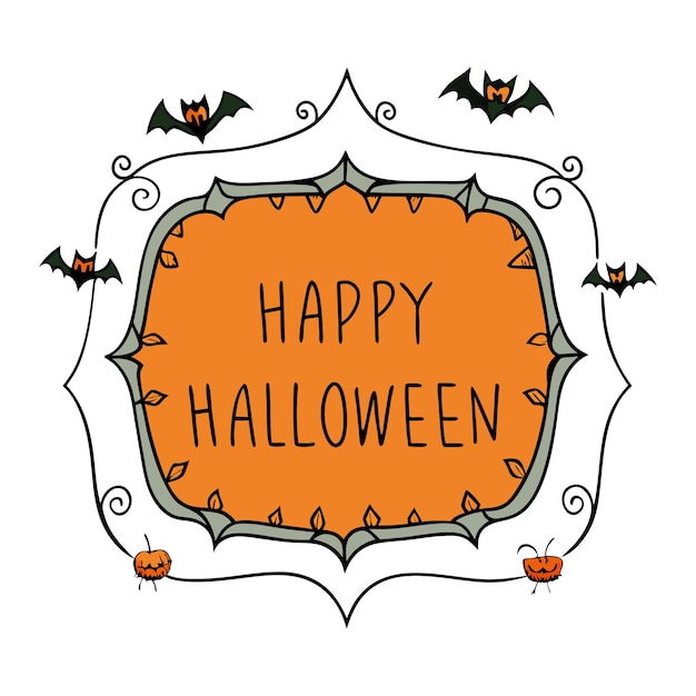 Vector de encuadre de Halloween espeluznante de época