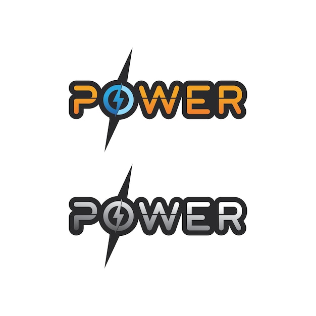 El vector de energía, flash ogo y rayo y diseño de plantilla de ilustración de electricidad de icono