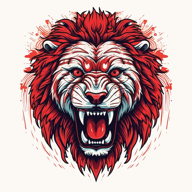 Vector enojado del rey león rojo