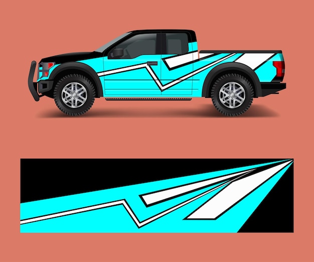 Vector de envoltura de furgoneta de carga y coche Diseños de calcomanías de camiones Diseños de rayas abstractas gráficas para aventuras de carreras todoterreno y coches de librea
