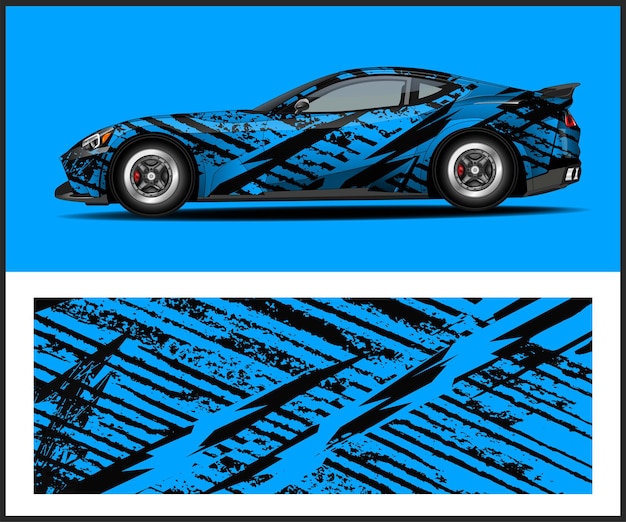 Vector de envoltura gráfica de calcomanía de coche de rally