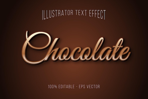 Vector de eps de efecto de estilo de texto de chocolate