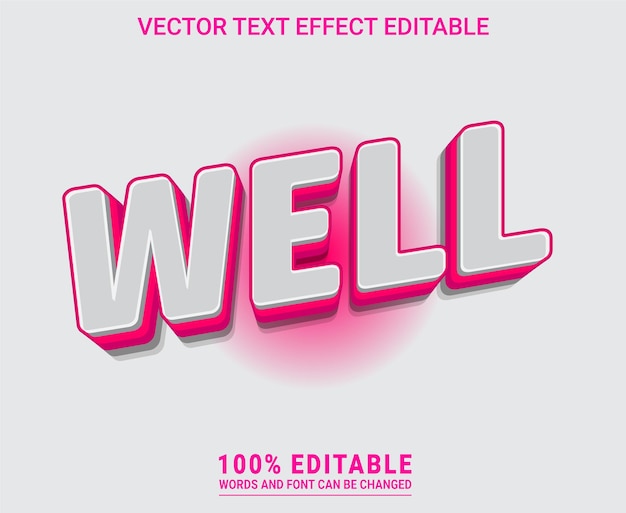 Vector de eps de efecto de texto bien editable