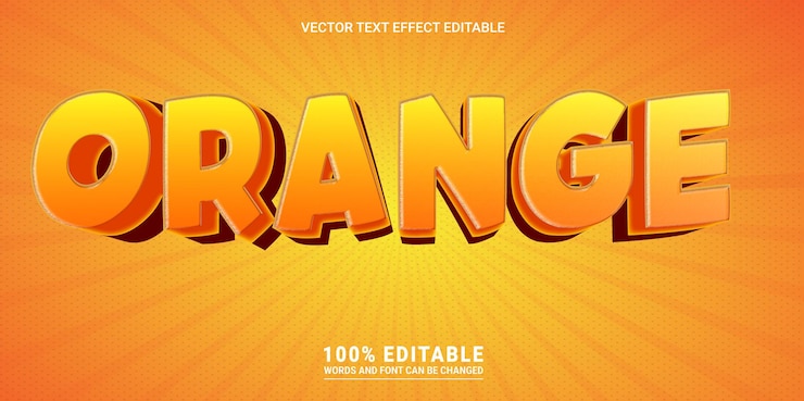 Vector vector de eps de efecto de texto editable naranja