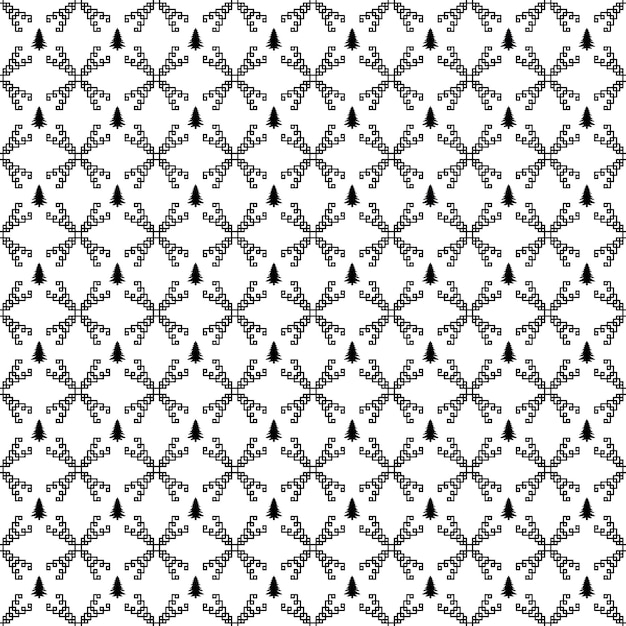 Vector EPS de patrón de árbol transparente. Textura con estilo moderno Patrón de árbol negro