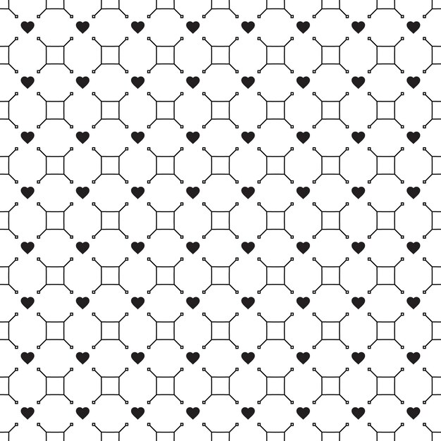 Vector EPS de patrón de corazón transparente. Textura con estilo moderno Patrón de amor negro