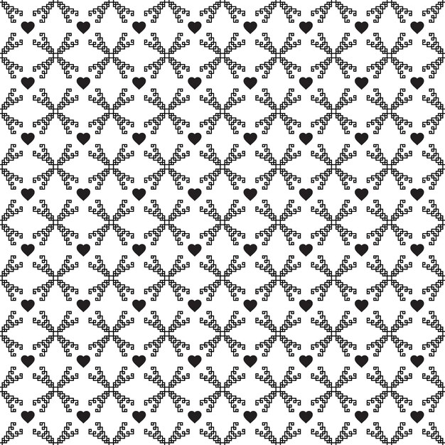 Vector EPS de patrón de corazón transparente. Textura con estilo moderno Patrón de amor negro