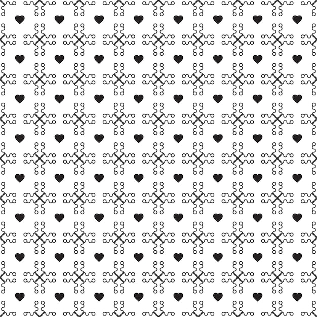 Vector EPS de patrón de corazón transparente. Textura con estilo moderno Patrón de amor negro