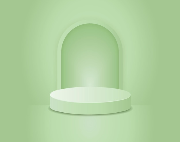 Vector de EPS del podio del pedestal del círculo verde de luz