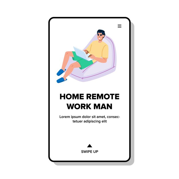 Vector de equilibrio de trabajo remoto en el hogar para mujeres