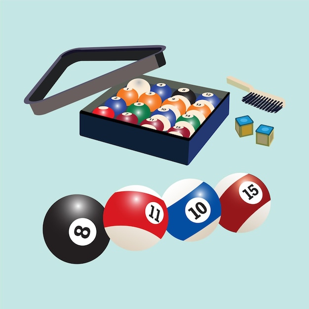 vector de equipo de bola de pooltafel