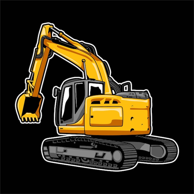 Vector de equipo de construcción de excavadora