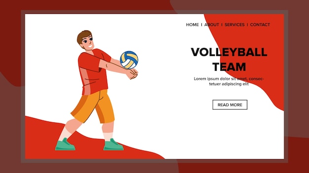 vector de equipo de voleibol