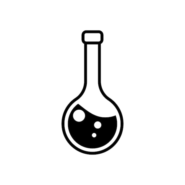 Vector Erlenmeyer plantilla de diseño de íconos para equipos científicos laboratorio claro y profesional