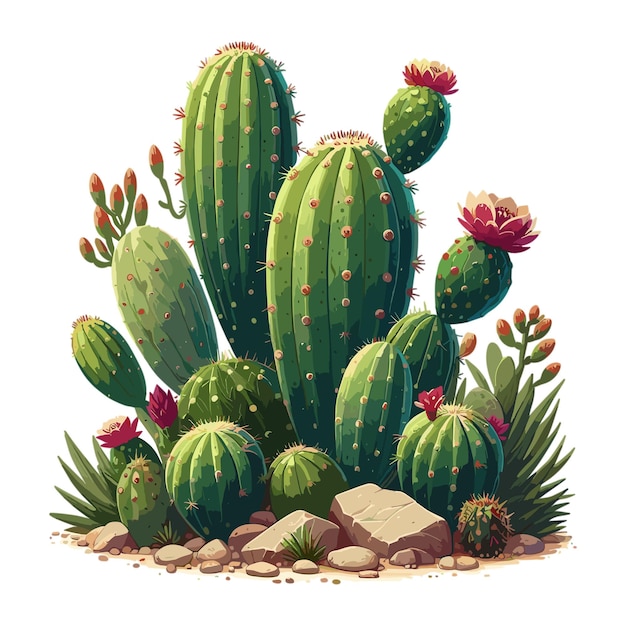 Vector el vector es el clipart de la planta de cactus opuntia