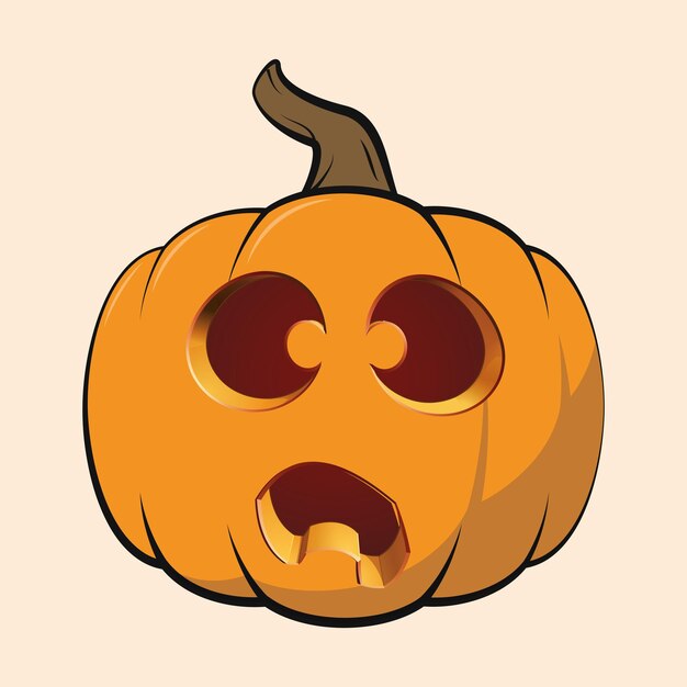 Vector es un emoticon de calabaza muy gracioso.