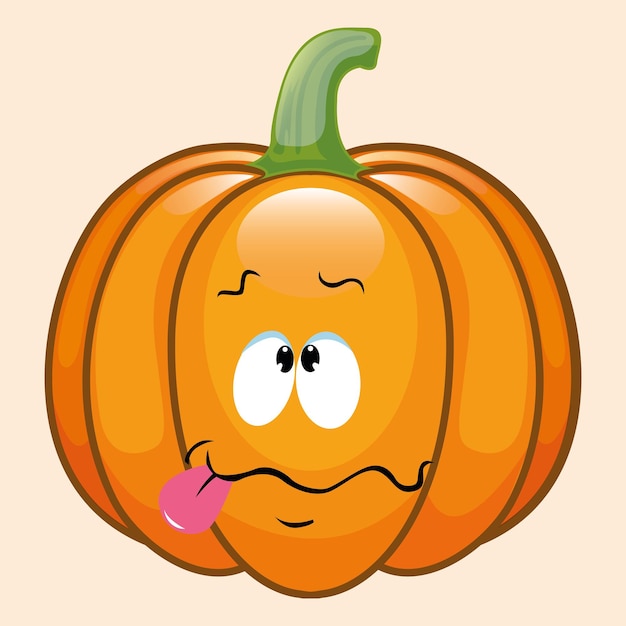 Vector es un emoticon de calabaza muy gracioso.