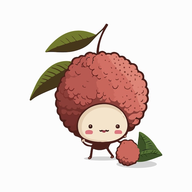 El vector es el estilo de dibujos animados de lychee.