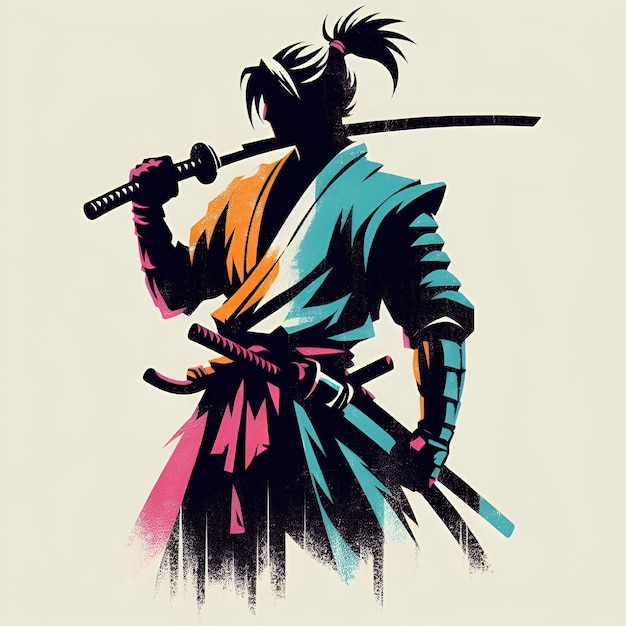 Vector es el logotipo del samurai japonés.