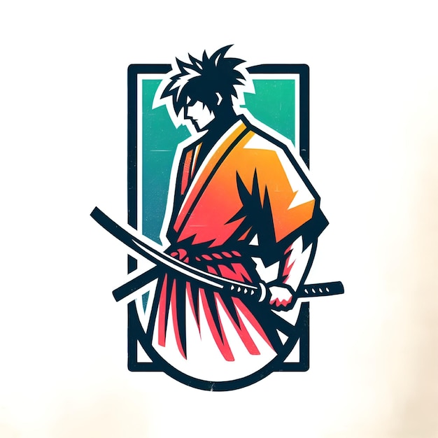 Vector vector es el logotipo del samurai japonés.