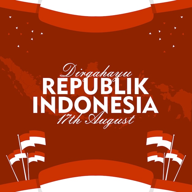Vector es una plantilla de post del día de la independencia de Indonesia.
