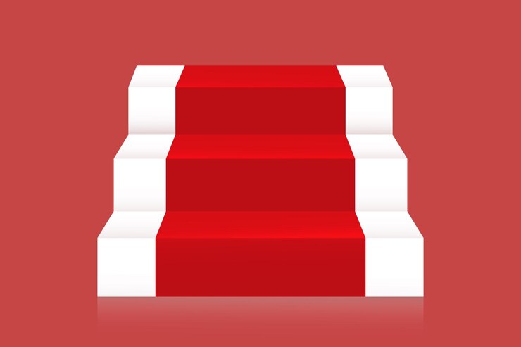 Vector de las escaleras de la alfombra roja